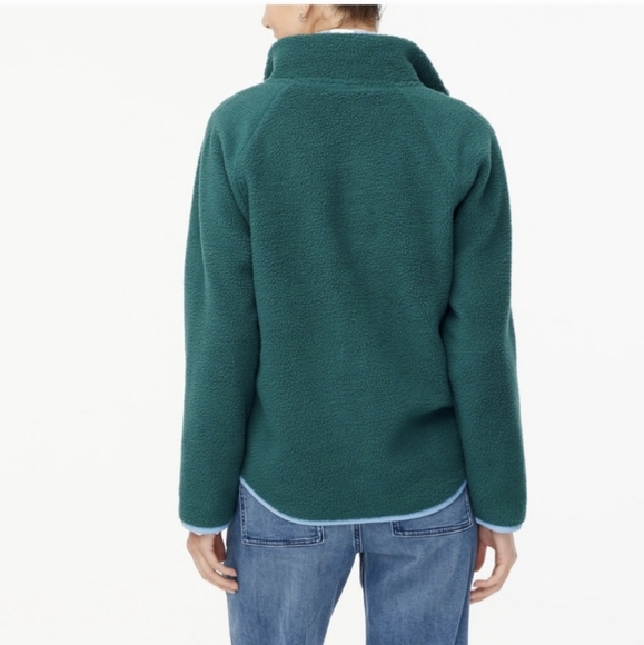 J Crew Fleece Sherpa Forest Green - Picture 7 of 11